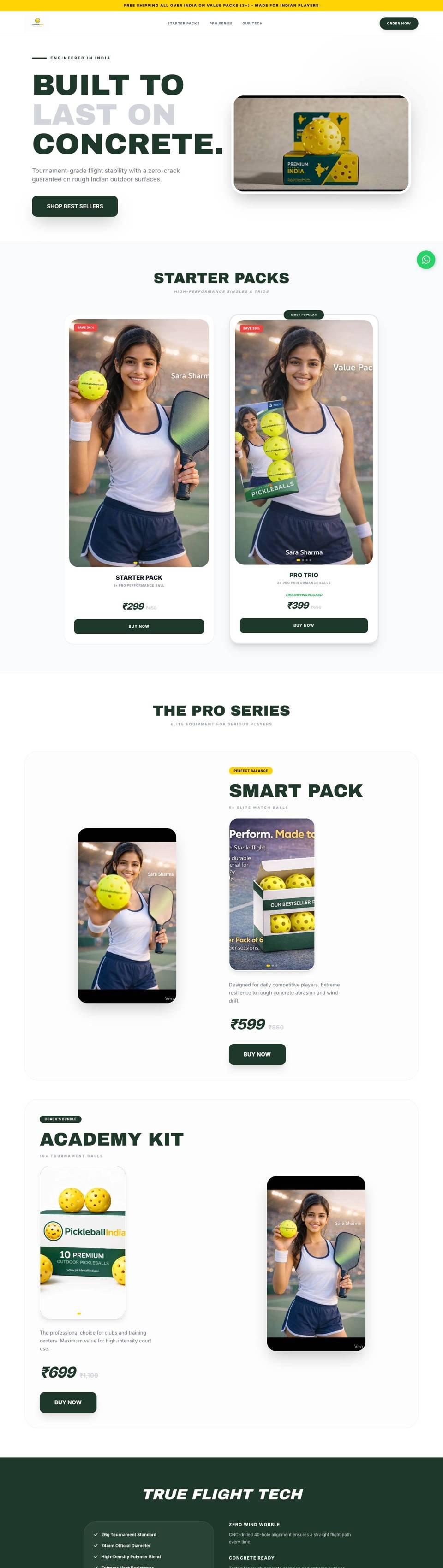 Pickleball India Pro website by YoGi