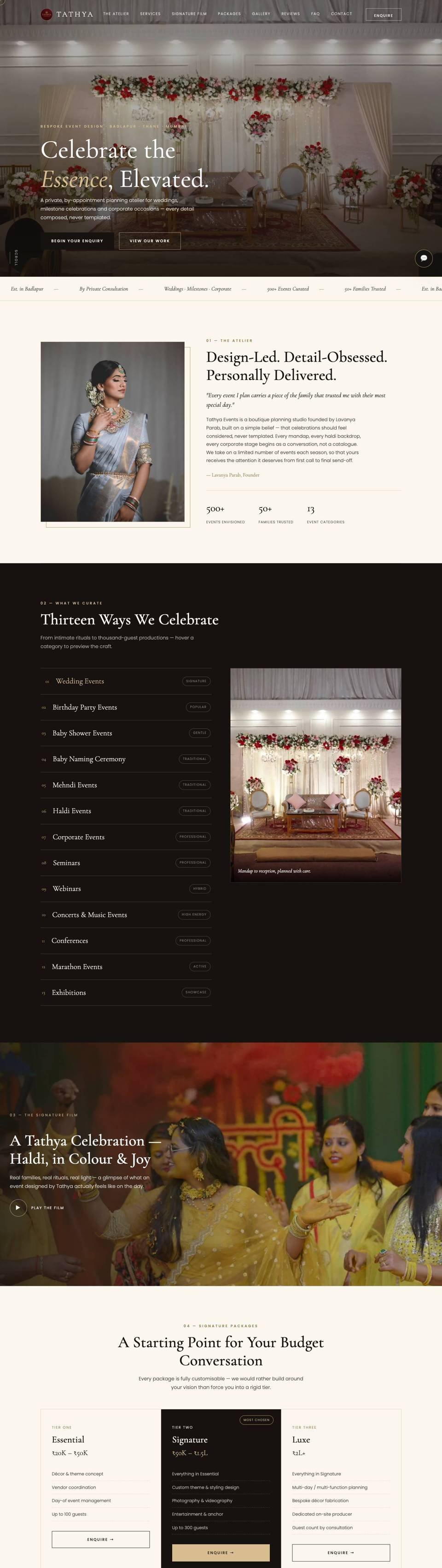 Tathya Events website by YoGi